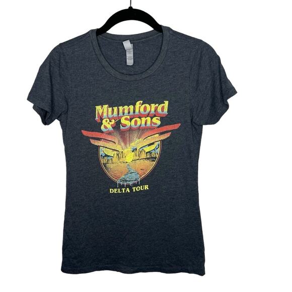 NEXT LEVEL APPAREL / gray Mumford & Sons 2018 Delta Tour fitted band tee / S - Picture 1 of 5